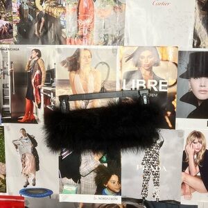 Furry Strapless Bandeau, Black Edikted Top, Size M